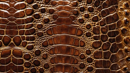 Poster - brown alligator leather texture background with intricate pattern details ø±ø§ø¦ø¹ and realistic sur