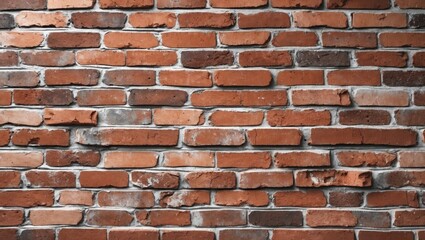 Poster - red brick wall texture with irregular patterns and weathered appearance suitable for architectural b