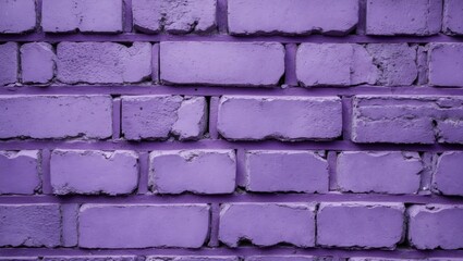 Poster - purple painted brick wall texture background with irregularities and mortar joints visible.