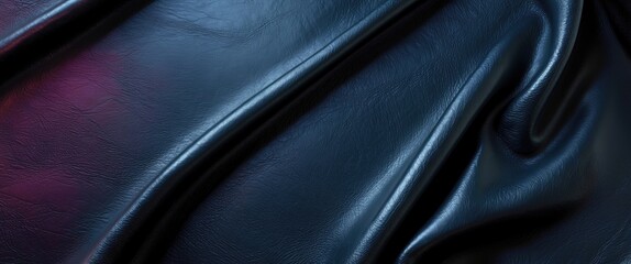 Aufkleber - Elegant close up of smooth black leather texture showcasing natural folds and sheen for interior design or fashion applications