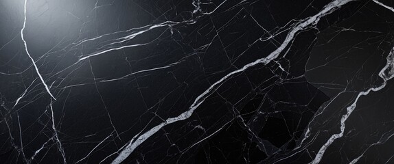 Poster - black marble texture with white veining high resolution background for design and decoration purpose