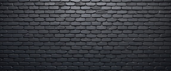 Poster - black brick wall texture with uneven surfaces and horizontal alignment suitable for background or ar