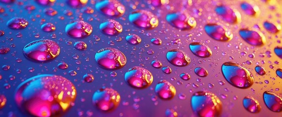Aufkleber - Colorful raindrops on glass creating an abstract textured background with vibrant hues and reflections ideal for artistic designs.