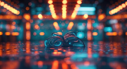 Aufkleber - Vibrant Abstract Background with Defocused Lights and Reflection for Creative Projects