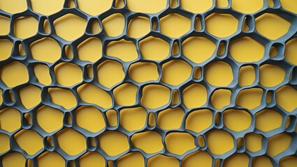 Aufkleber - Textured honeycomb grate pattern in gray against a vibrant yellow background showcasing modern design elements and creativity.