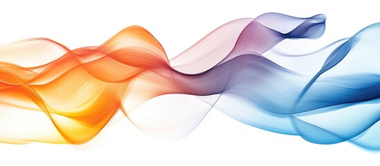 Leinwandbilder - Colorful flowing wave patterns of orange, purple, and blue on a white background creating a dynamic abstract energy and motion effect