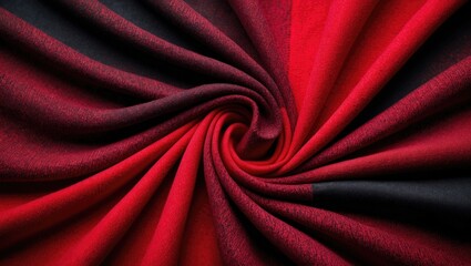 Aufkleber - Vibrant red and black fabric texture showcasing soft draping and intricate patterns, ideal for design, fashion, and textiles projects.