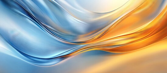 Aufkleber - Abstract swirling background in shades of blue and gold with smooth flowing curves creating a lively and warm seasonal atmosphere.