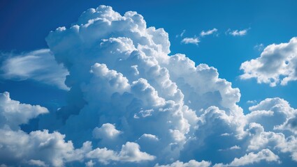 Wall Mural - cumulonimbus clouds in a clear blue sky with scattered white clouds atmospheric background