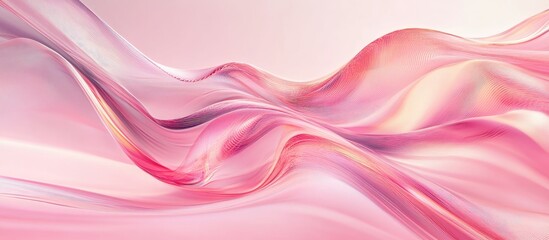 Leinwandbilder - Flowing pink wave patterns create a modern abstract background with soft gradients and a tech-inspired design, perfect for a dynamic aesthetic.