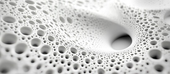 Leinwandbilder - White abstract texture with deep circular indentations creating a captivating visual depth and fluidity in soft shadows and highlights.