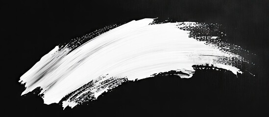 Aufkleber - Bold white brushstroke on a deep black background highlights dynamic contrast and artistic expression in a minimalistic design.