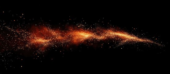 Aufkleber - Vivid orange and gold fireworks explode against a deep black night sky, creating a stunning and dynamic display of light and color.