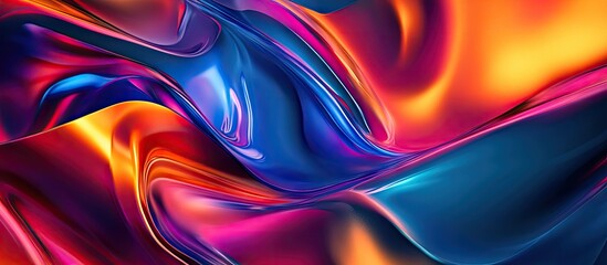 Leinwandbilder - Vibrant psychedelic abstract design with swirling colors of orange, pink, and blue creating a dynamic and engaging visual effect.