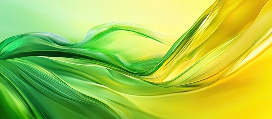 Leinwandbilder - Abstract design showcasing flowing green and yellow gradients, creating a dynamic background with smooth curves and vibrant hues.