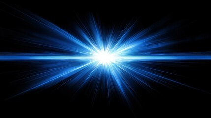 Poster - A bright blue electric discharge against a black background with radiating light.