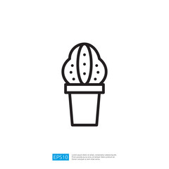 Poster - Cactus Icon Graphic Element with Simple Outline Design for Modern Illustrations and Decor in Various Settings