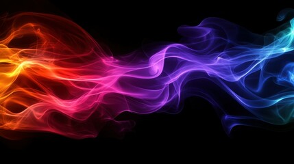 Poster - Abstract colorful, multicolored smoke spreading, bright background for advertising or design, wallpaper for gadget. Neon lighted smoke texture, blowing clouds. Modern designed