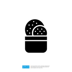 Poster - Cactus Icon Representing Modern Design with Minimalist Black and White Silhouette in a Graphic Style