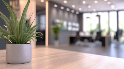 Poster - Blur background of modern office interior design. Workspace background for corporate office. Coworking space modern style. Blurred office. Presentation background