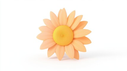 Poster - Bright Yellow Sunflower with Large Center Isolated on White Background for Fresh and Vibrant Imagery