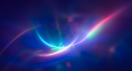 Wall Mural - abstract flowing lines of vibrant colors create a dreamy, ethereal image against a dark backdrop. so