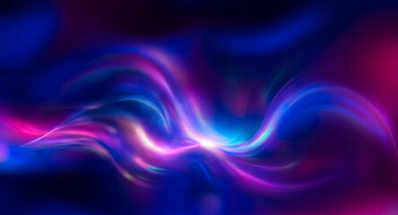 Wall Mural - abstract design featuring flowing, wavy shapes in vibrant shades of blue, purple, and pink, creating