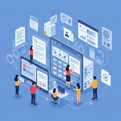 Software developers team working on user interface and user experience of web application