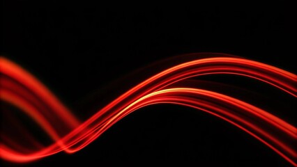 Poster - Abstract modern background. Light and stripes, glow abstract effect, paint splash, colorful curl, artistic spiral. Vivid red ribbon on black background. 3d illustration