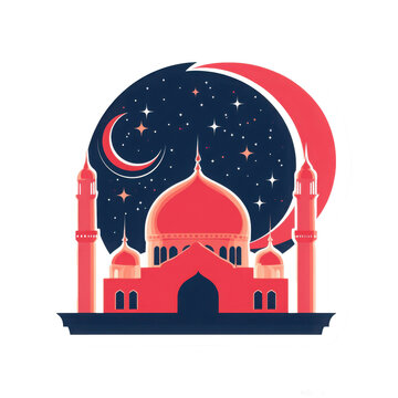 Eid Al-Fitr sticker with textoccupants Eids vector illustration