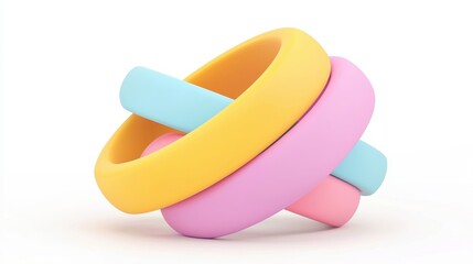 Poster - Colorful Stacking Rings Isolated on White Background for Creative Use and Design Projects