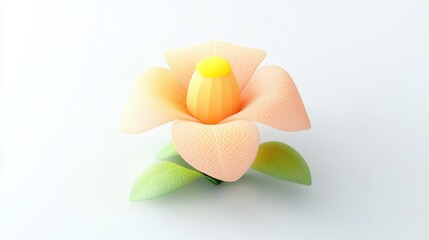 Poster - Unique Deep Orange Flower with Intricate Patterns and Soft Petals for Nature and Botanical Themes