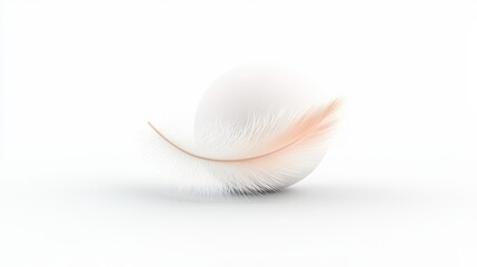 Poster - Fluffy White Feather Isolated on Pristine White Background for Elegant Design and Art Projects