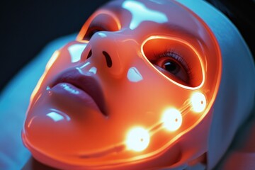 Aufkleber - A close-up of a person lit from within, perfect for uses such as drama or mystery scenes
