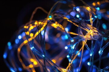 Poster - A close-up view of a string of lights, ideal for use in promotional materials or decorative designs
