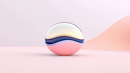 Poster - Unique Glass Paperweight with Modern Design Isolated on Soft Pink Background for Artistic and Decorative Use