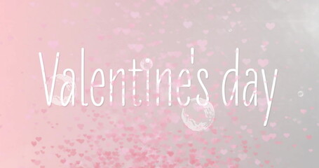 Poster - Image of valentine's day text over hearts and spots