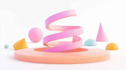 Poster - Modern LED Light Strip Coiled in a Circular Shape, Isolated on White Background for Design and Decorative Purposes