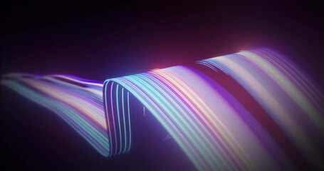 Poster - colorful light trails image over black background