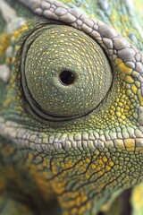 Wall Mural - A detailed view of a lizard's eye with intricate features