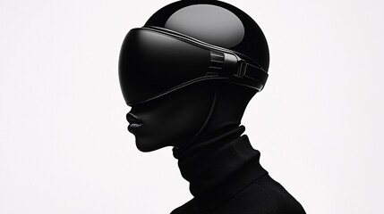 Poster - a futuristic helmet that adapts and reshapes itself in real-time, contours adjusting to the wearer's