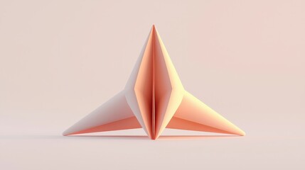 Poster - Perfectly Folded Paper Airplane Isolated on Soft Pink Background for Creative Projects and Design Use