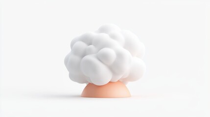 Poster - Soft Cotton Ball with Delicate Texture on Isolated Background for Creative and Artistic Uses