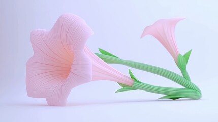 Poster - Delicate Lavender Petunia Flower with Soft Petals and Gentle Curved Stems for Floral Composition and Natural Beauty