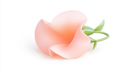 Poster - Elegant Soft Pink Flower with Curly Tendrils and Delicate Petals Displaying Natural Beauty in a Minimalistic Design