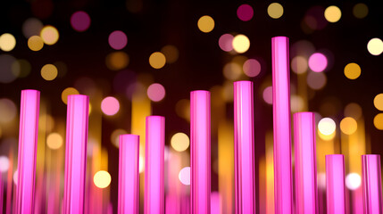 Poster - Vibrant light display urban environment abstract photography colorful bokeh background artistic perspective creative concept