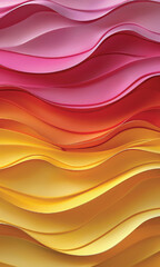 Poster - Pastel color wave pattern image in green, pink, blue, white,