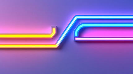 Poster - Neon light art display modern space digital illustration urban environment close-up view creative concept