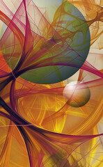 Poster - Abstract background of wave lines and circles	