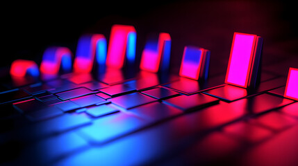 Poster - Dynamic colorful light patterns digital space abstract art dark environment low angle visual concept for digital design